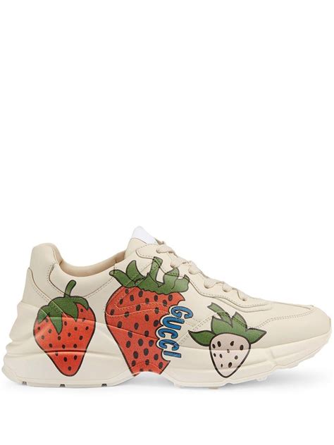 gucci rhyton strawberry sneakers